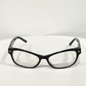 Nicole‎ Miller Eyeglass Frames Subtle Cat Eye Style Black Silver